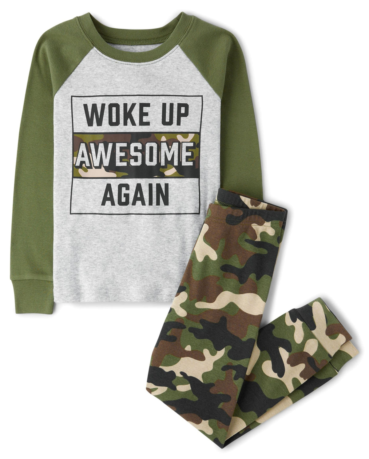 The Children's Place Boys' 100% Cotton Long Sleeve Top and Pants,2 Piece Pajama Set