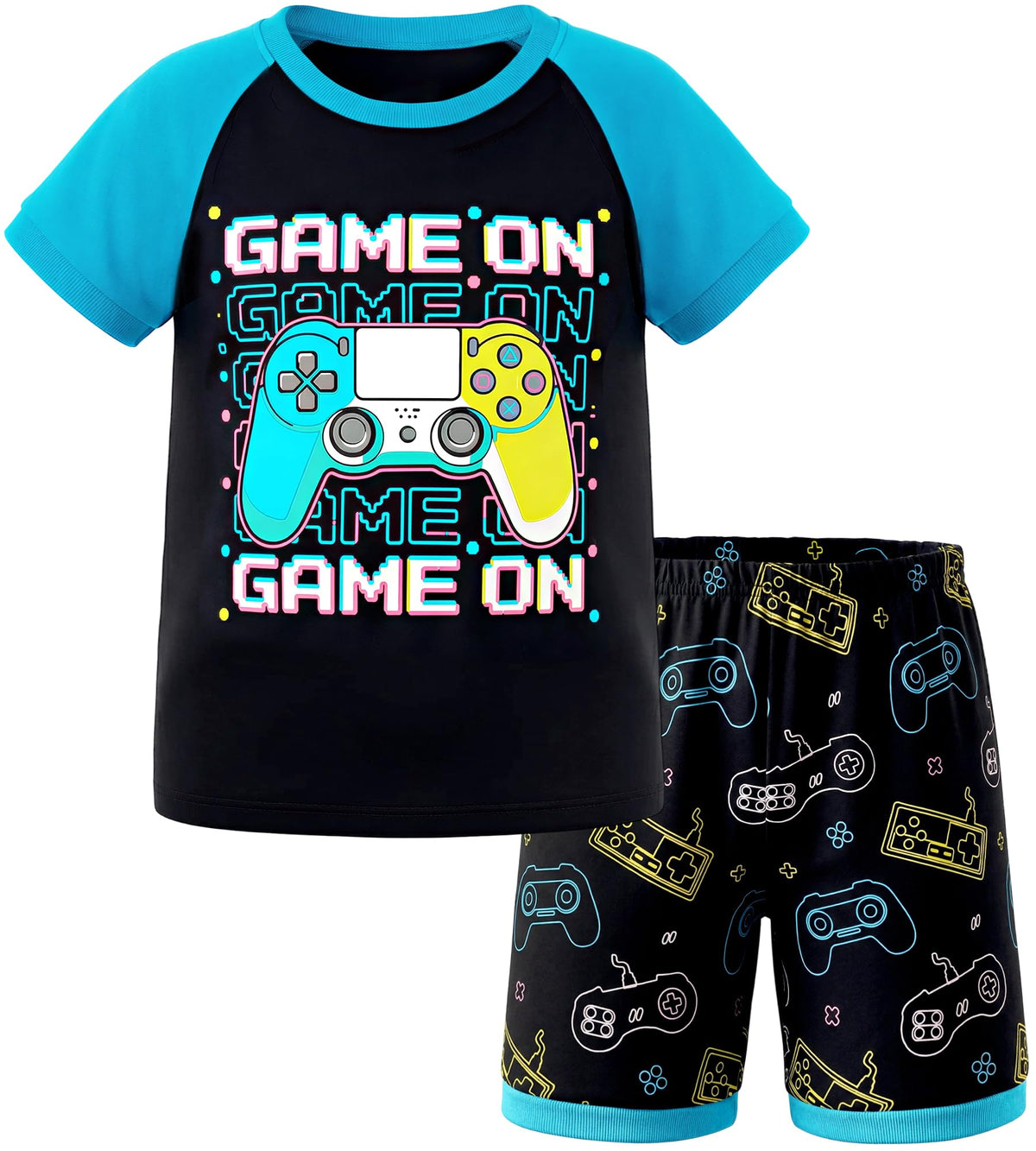 HONGTEYA Cotton Toddler Boys Clothes Kids Outfits Short Sleeve Set For 2-7T