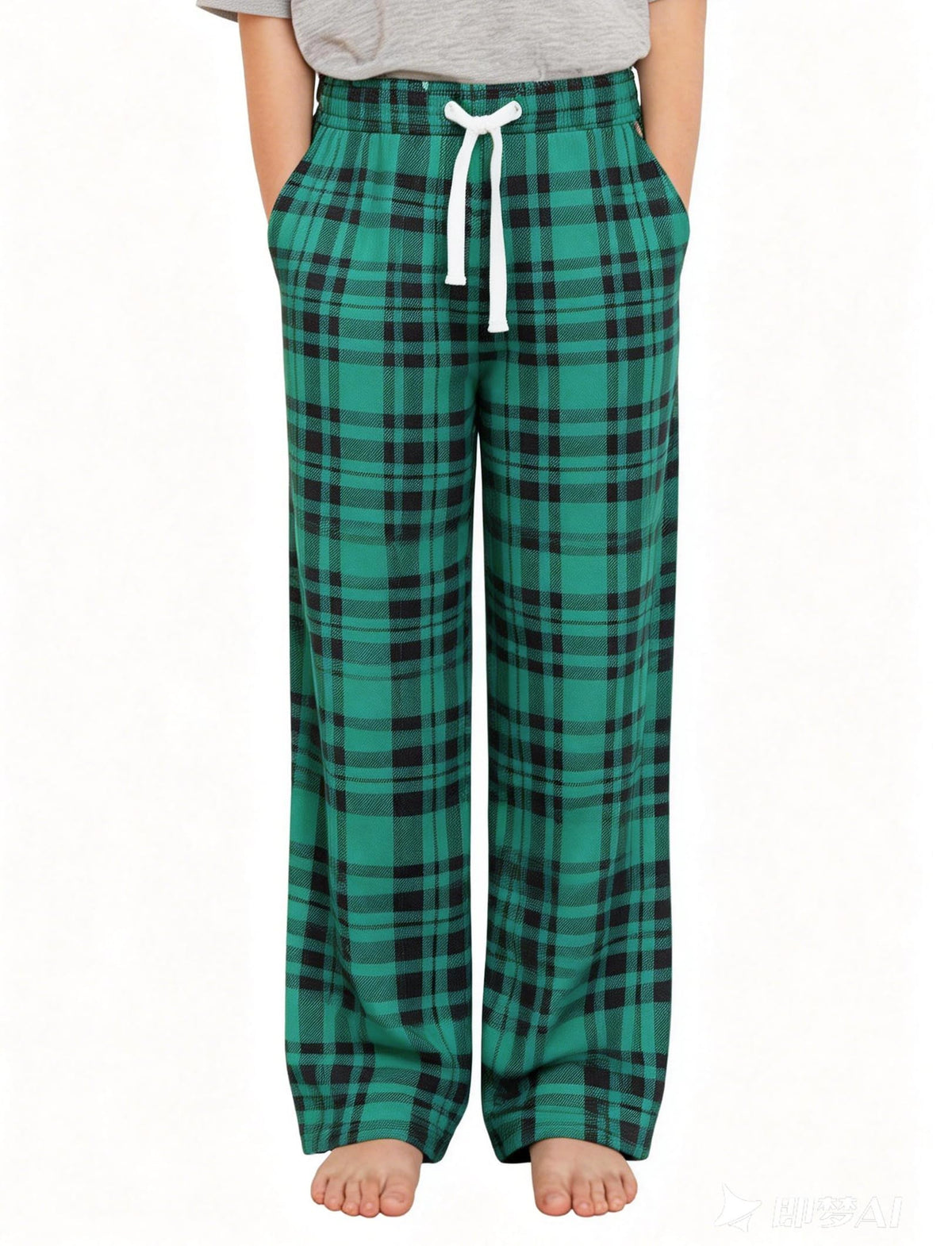 PATPAT Unisex Kids Plaid Pajama Pants Lounge Sleep Bottoms for 5–14 Years