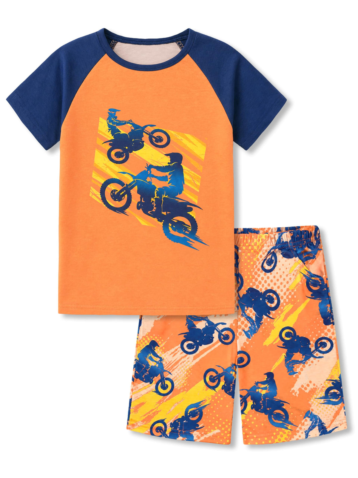 Topgal Boys 2-Piece Short Sleeve Tee & Shorts Pajamas Set Size 6-18