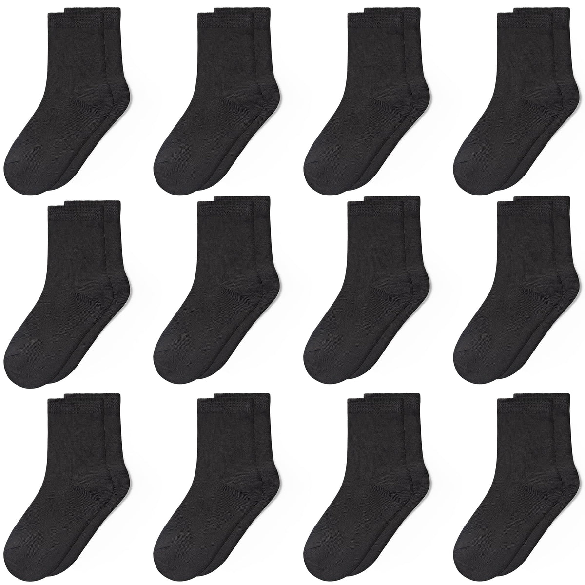 GENTABY Kids Socks 12 Pairs Boys Girls Athletic Crew Socks for Ages 1-13