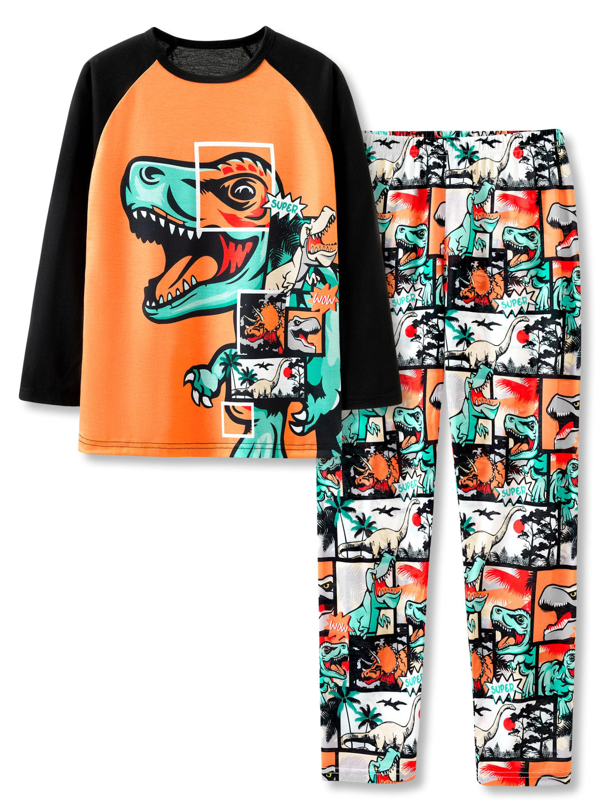 Beezizac Boys Pajamas Game/Ninja/Dinosaur Long Sleeve & Pants PJ Size 6-18