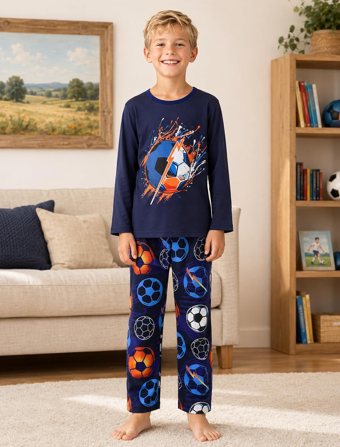 Mikrdoo Boys Pajamas Soft 2-Piece Long Sleeve Sleepwear Set 6-16 Years