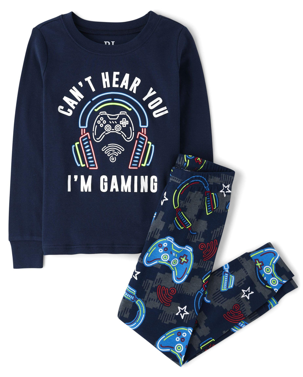 The Children's Place Boys' 100% Cotton Long Sleeve Top and Pants,2 Piece Pajama Set