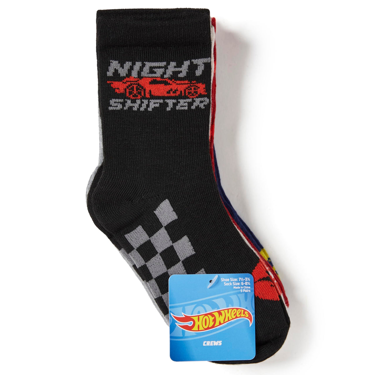 Hot Wheels Boys' Race Car 5 Pack Crew Socks