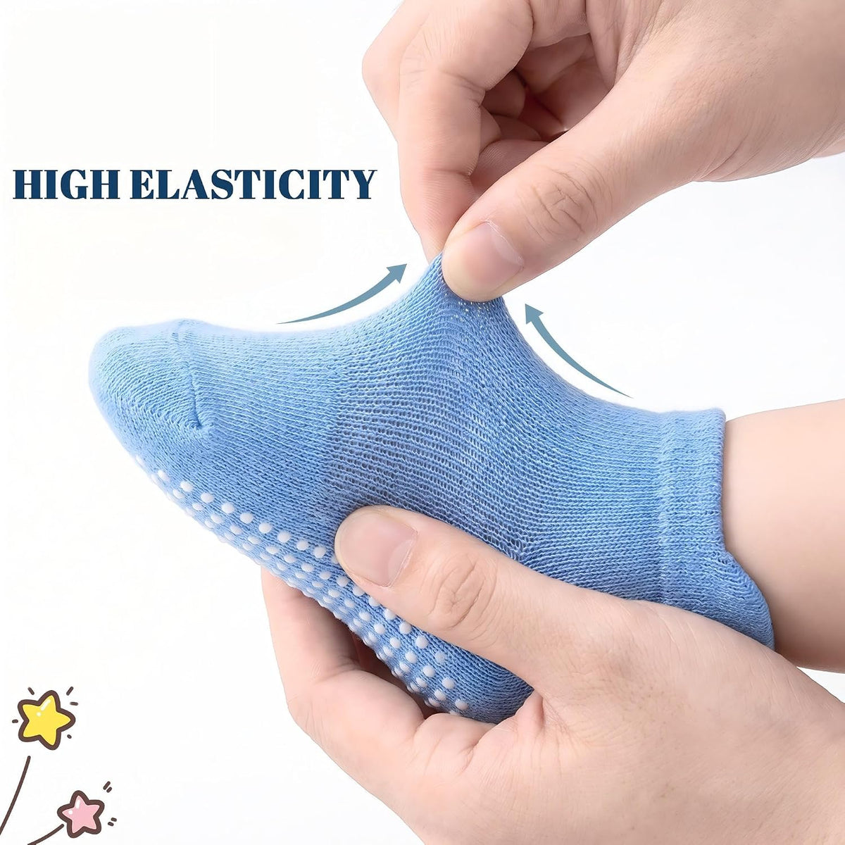 GRPSKCOS Non Slip Toddler Baby Socks 12 Pairs Anti Skid Ankle Socks for Girls Boys Grips Sock for 0-7 Years Children