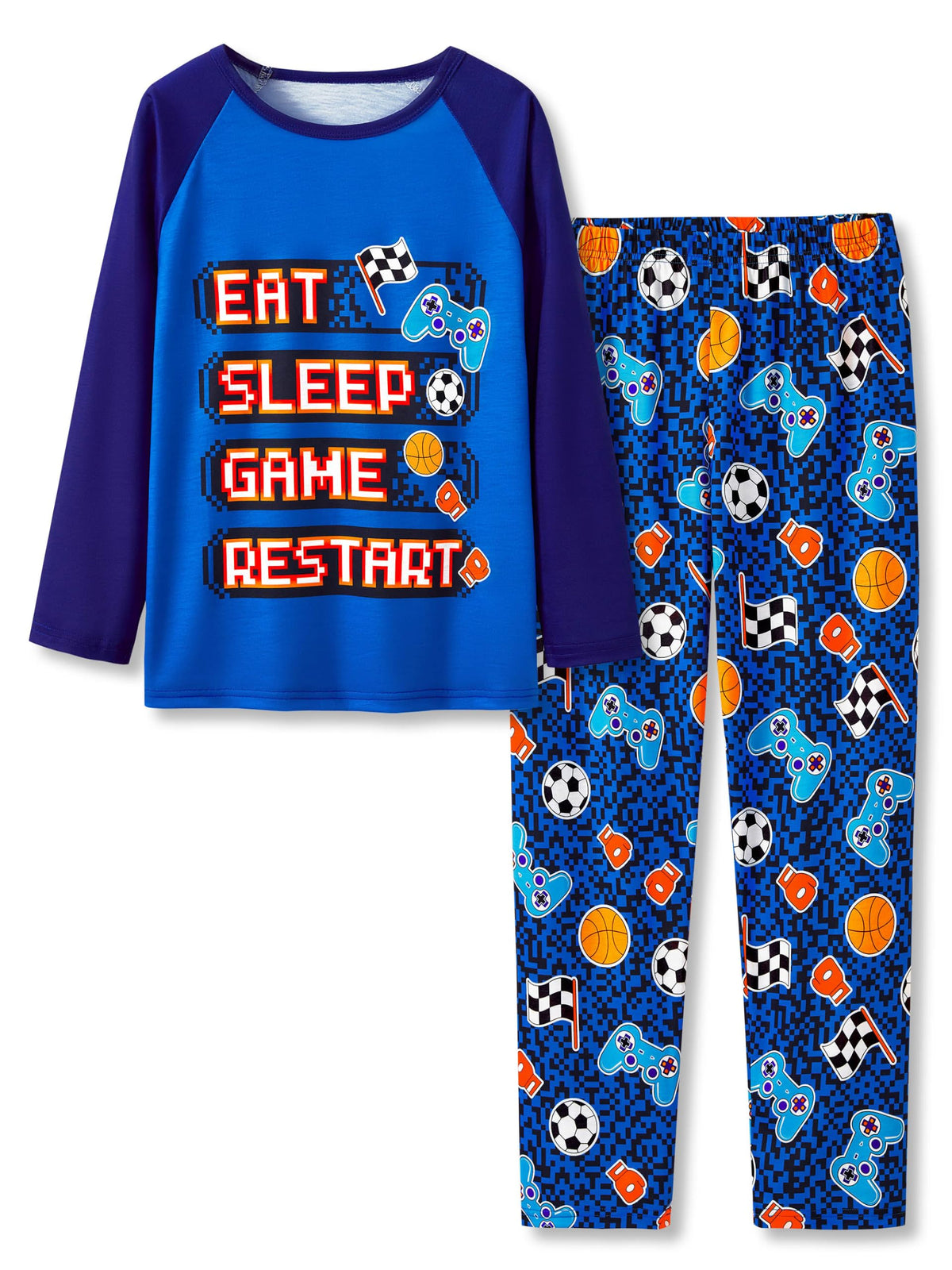 Beezizac Boys Pajamas Game/Ninja/Dinosaur Long Sleeve & Pants PJ Size 6-18