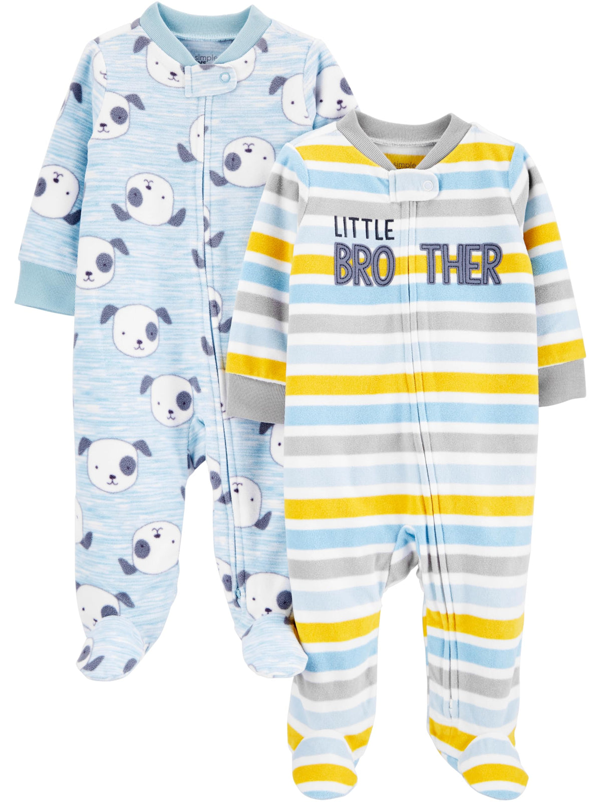 Simple Joys by Carter's Unisex Baby 2-pack Neutral Fleece Footed Sleep and Play