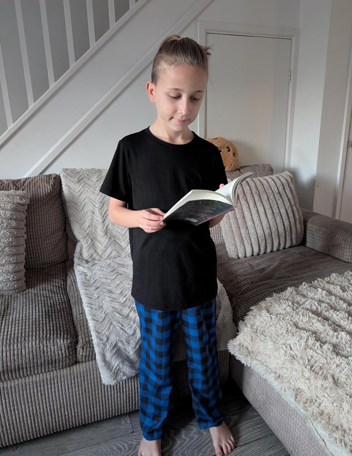 Arshiner Boys Pajamas Short Sleeve Long Pants 2 Piece Pajama Set for Boys