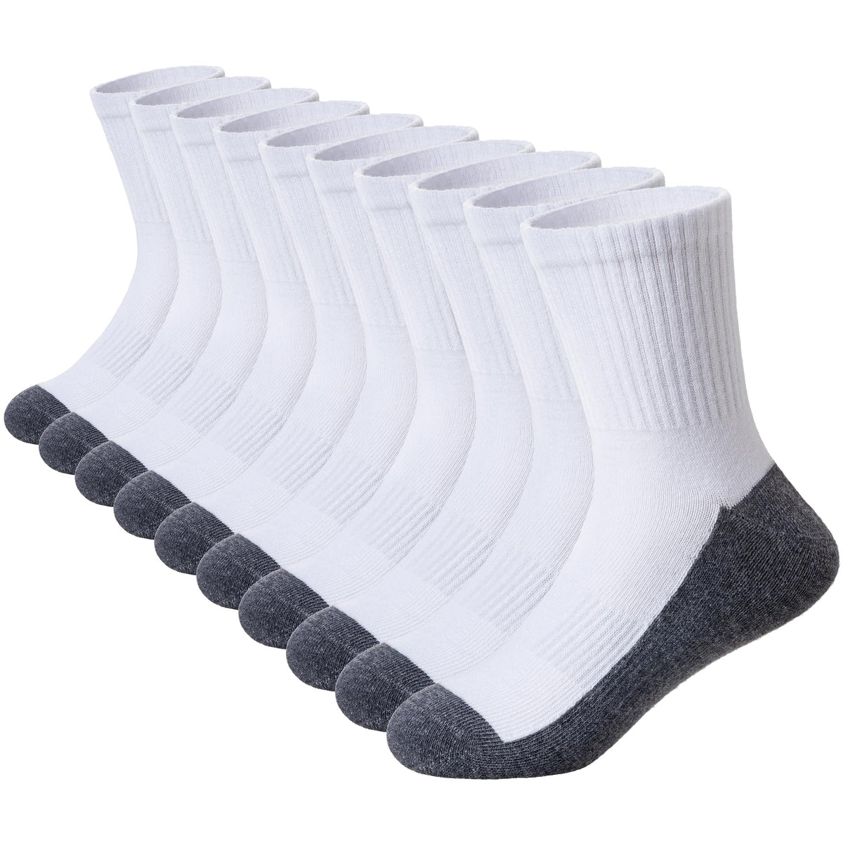 DoSmart Kids Athletic Crew Socks Boys Girls Classics Cotton School Uniform Childs Sports Breathable Casual Socks 10 Pairs