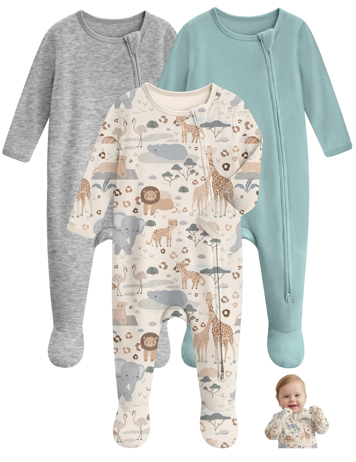 Unnivoll Baby Sleepers 100% Organic Cotton Baby Pajamas Boys Girls Clothes