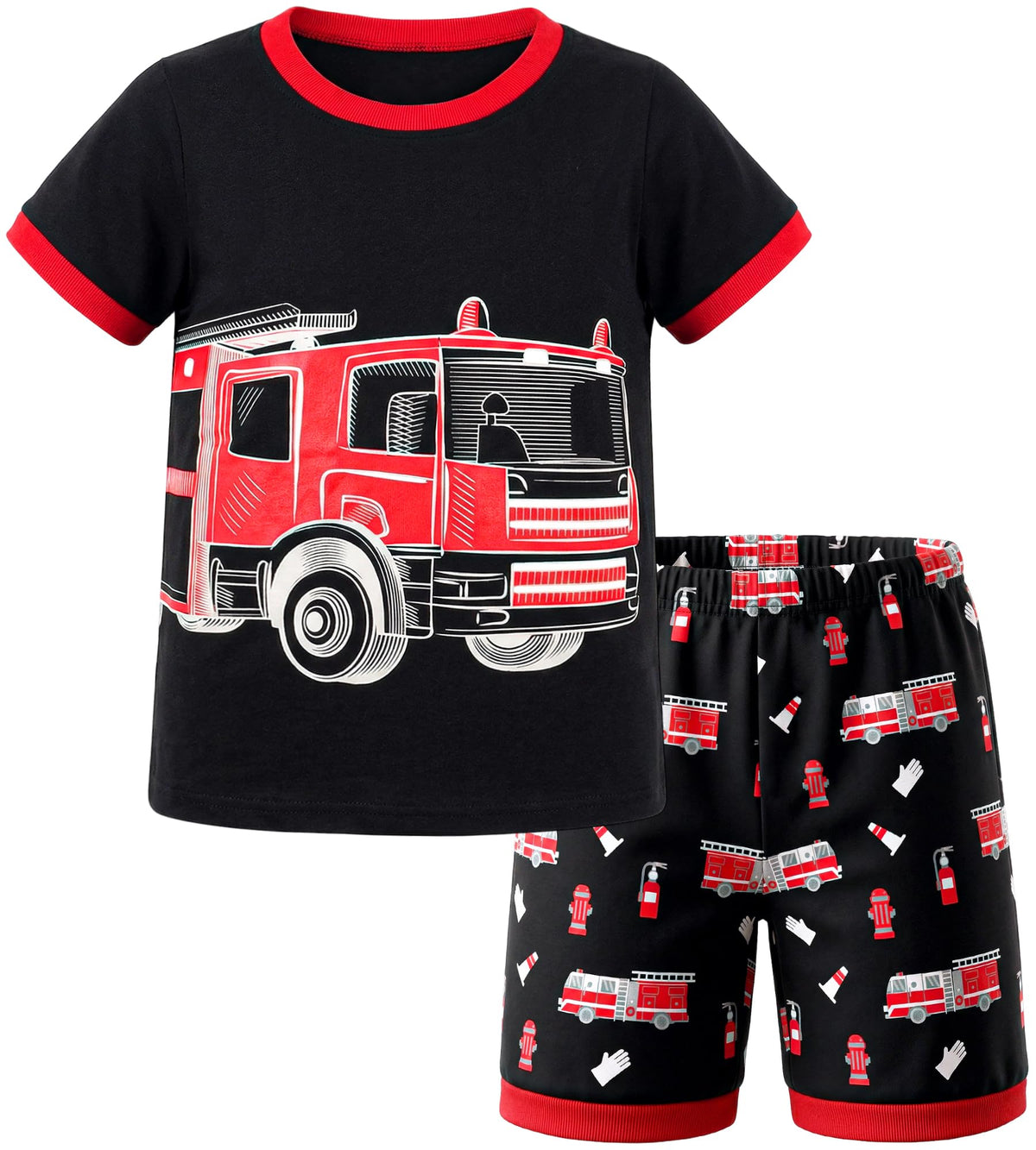 HONGTEYA Cotton Toddler Boys Clothes Kids Outfits Short Sleeve Set For 2-7T