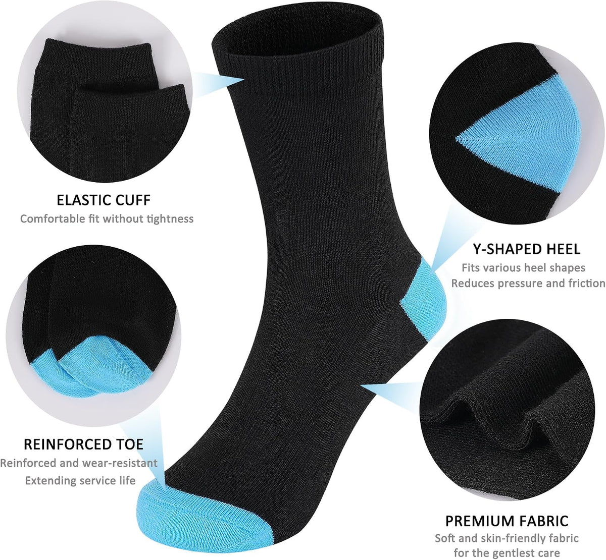 ZERULETS 15 Pairs Kids Socks, Toddler Crew Mid Calf School Socks 1-14 Years