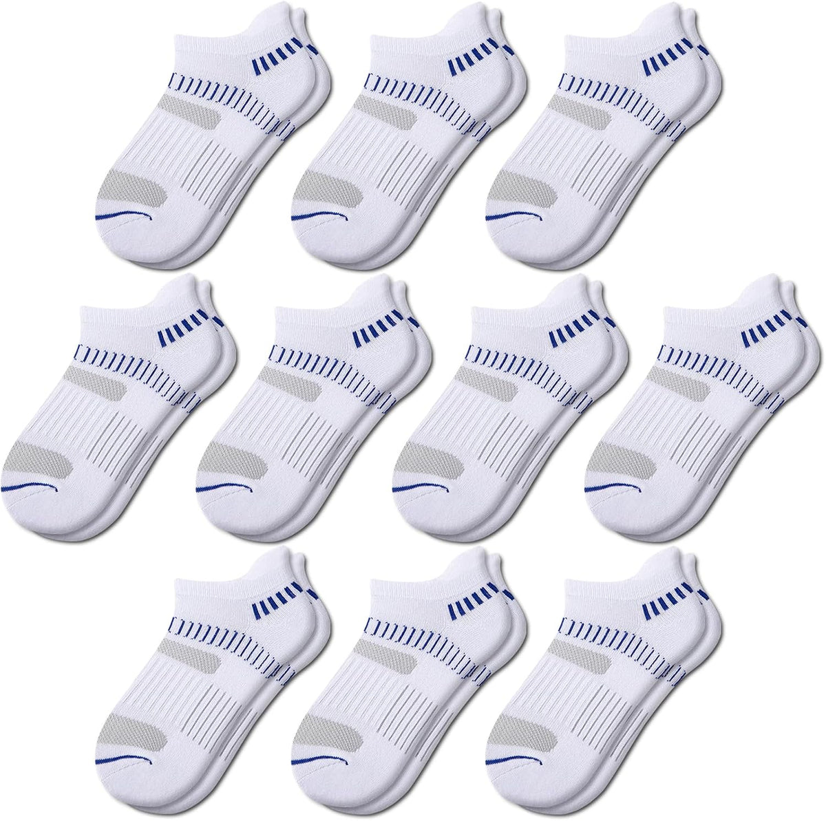 Comfoex 10 Pairs Boys Socks For Kids 4-6 8-10 6-8 Years Old Athletic Ankle Socks Short Cotton Socks With Cushioned Sole