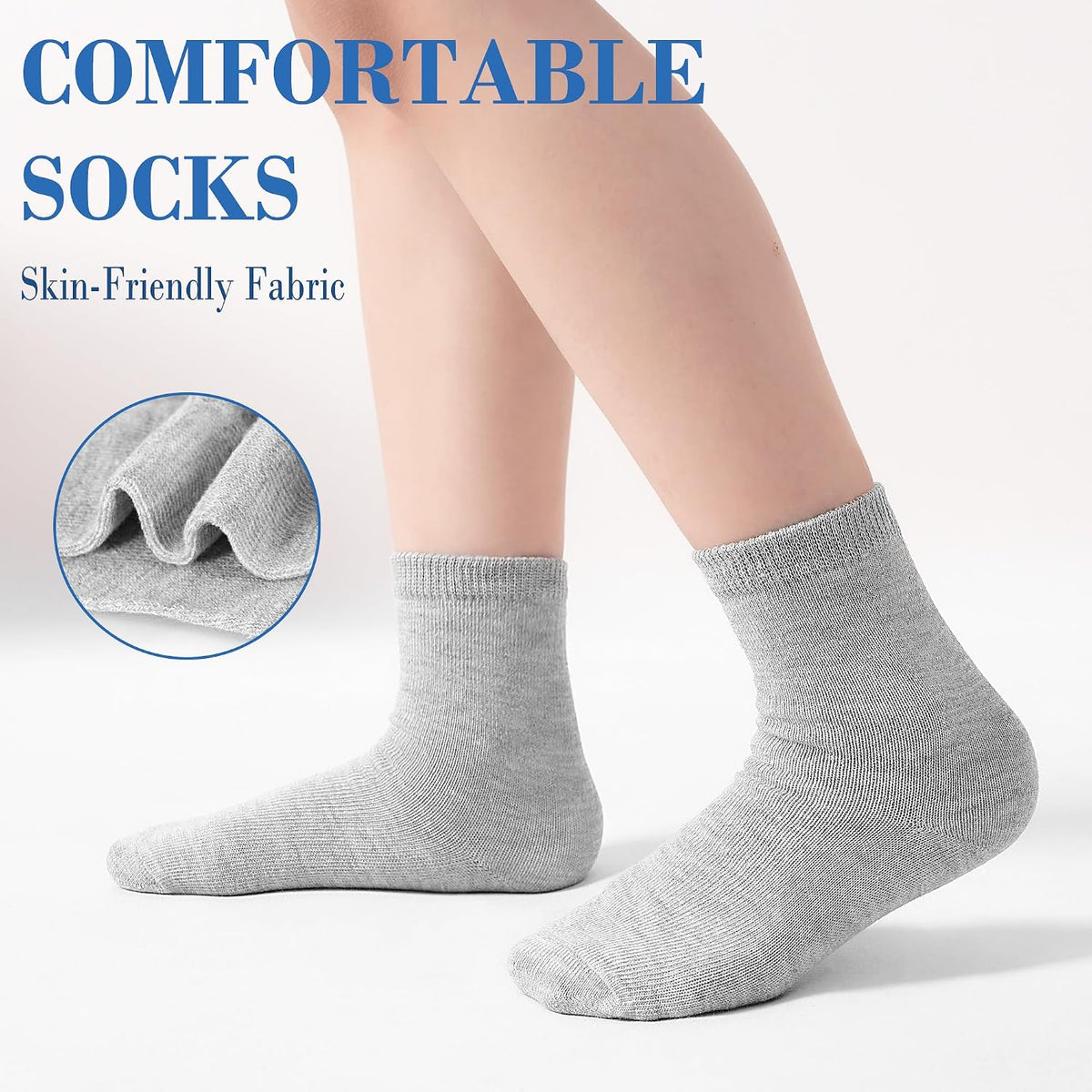GENTABY Toddlers Kids Crew Socks 15 Pairs Boys Socks for Kids 1-14 Years