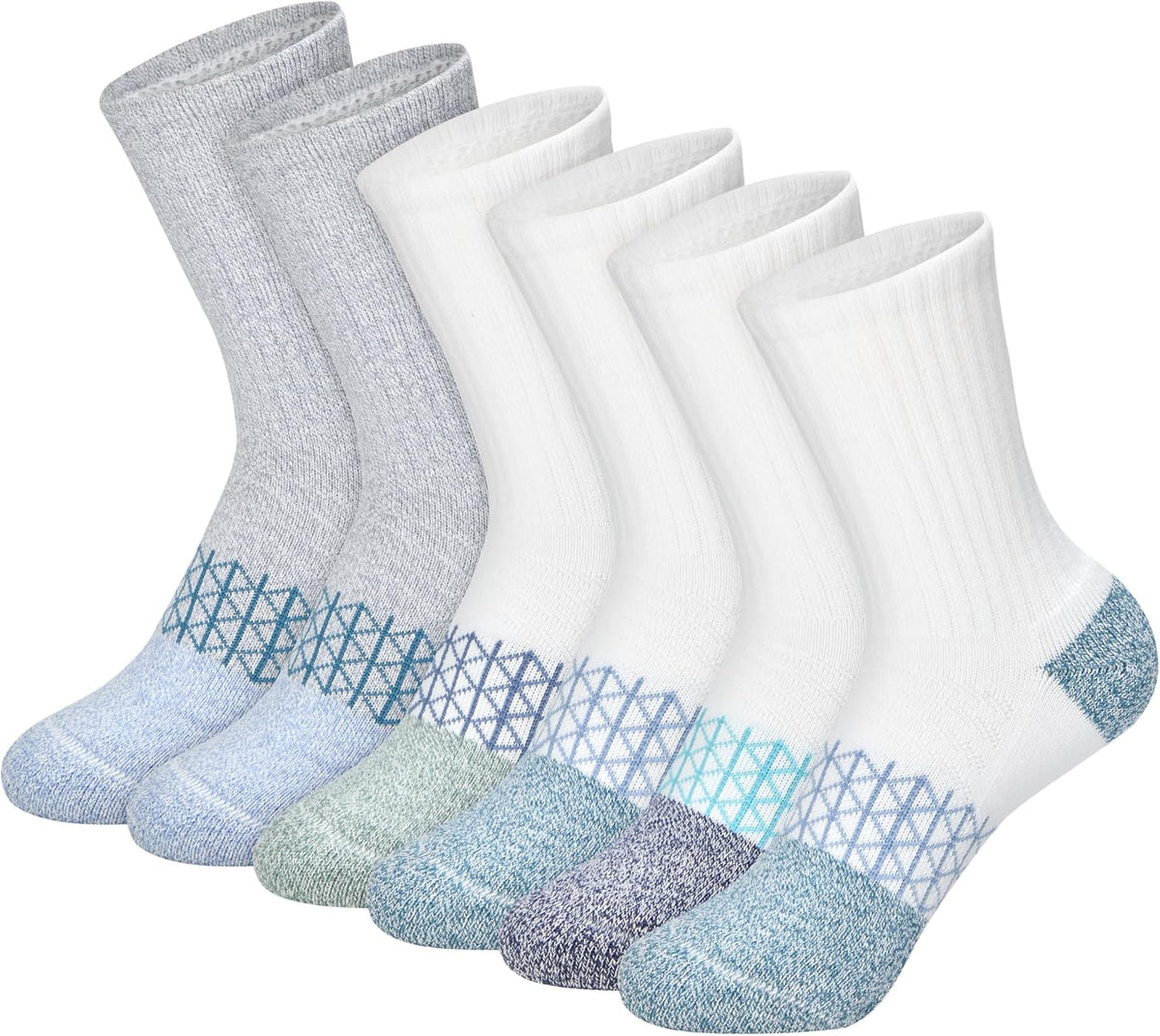 Hanes Boy's Socks, Ankle, Crew, & No Show 6-pack, Absolute Active Cushioned Sports Socks for Boys, Moisture-wicking Athletic