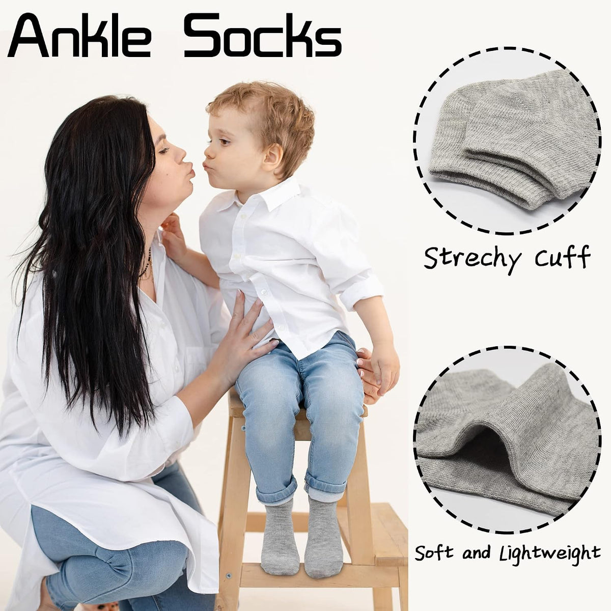 Kids Socks - 25 Pairs Toddler Ankle Socks Set (1-14 Years Old)