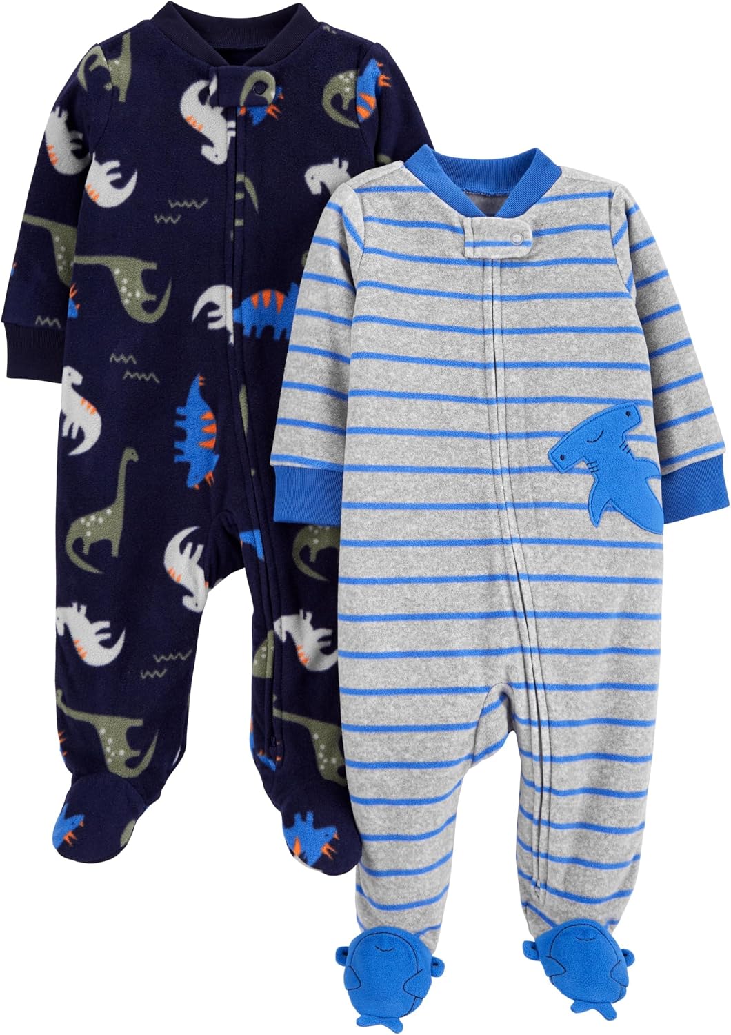 Simple Joys by Carter's Unisex Baby 2-pack Neutral Fleece Footed Sleep and Play