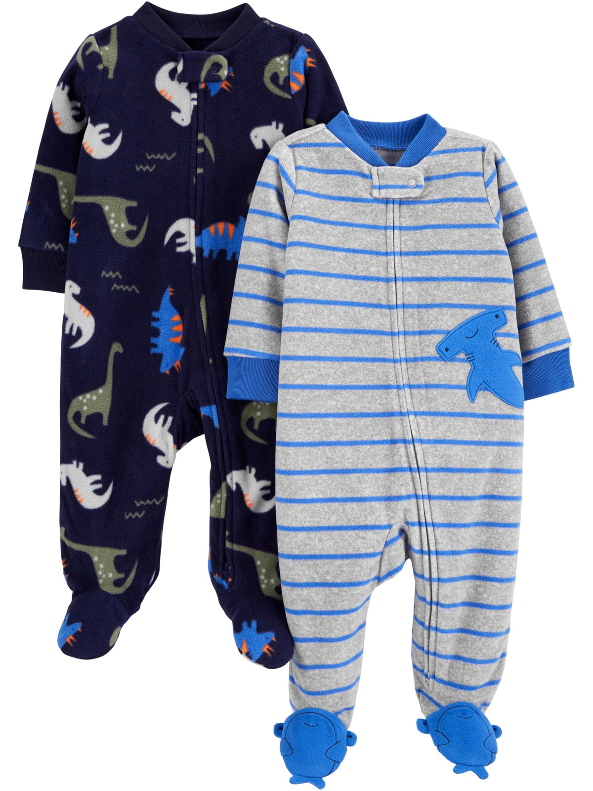 Simple Joys by Carter's Unisex Baby 2-pack Neutral Fleece Footed Sleep and Play