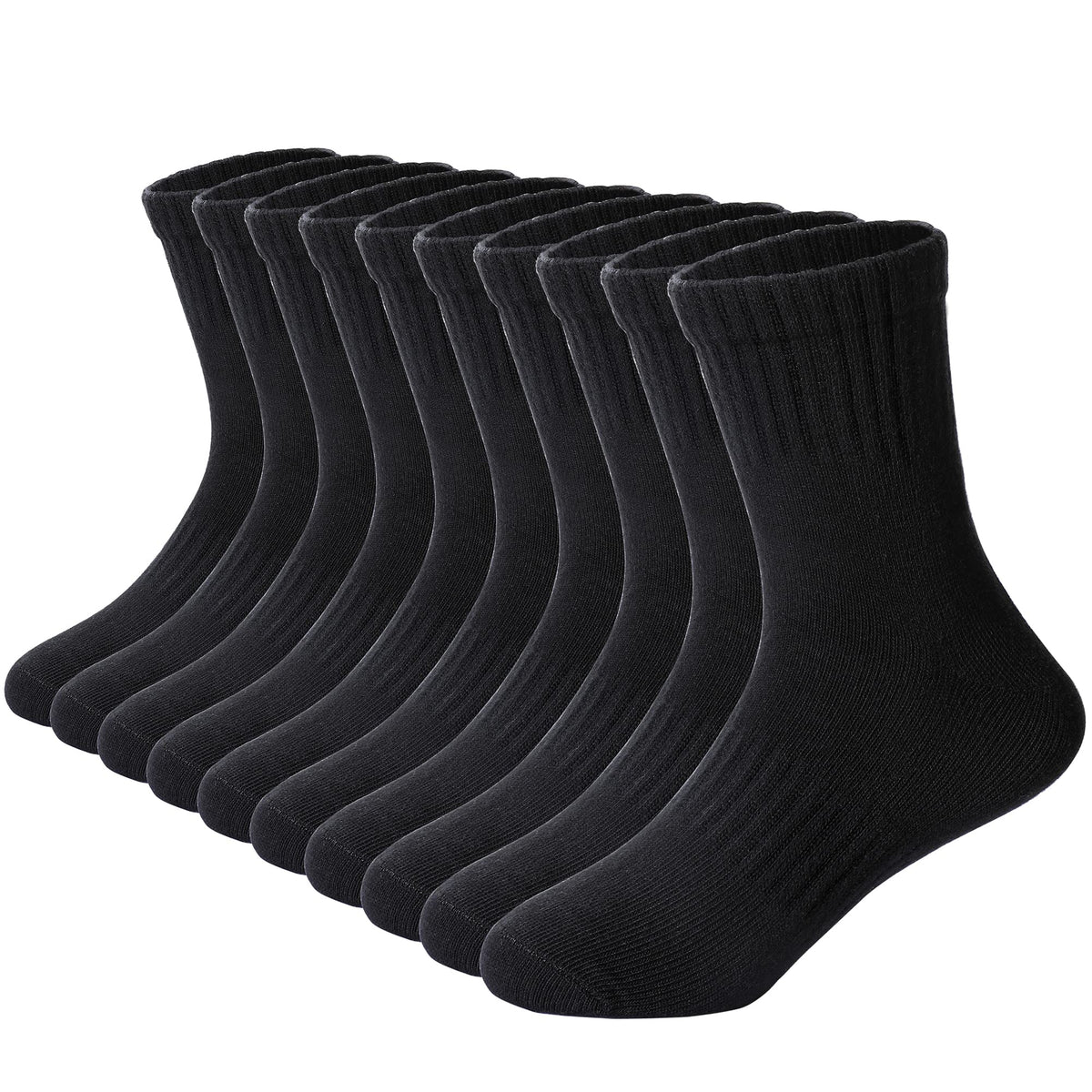 DoSmart Kids Athletic Crew Socks Boys Girls Classics Cotton School Uniform Childs Sports Breathable Casual Socks 10 Pairs