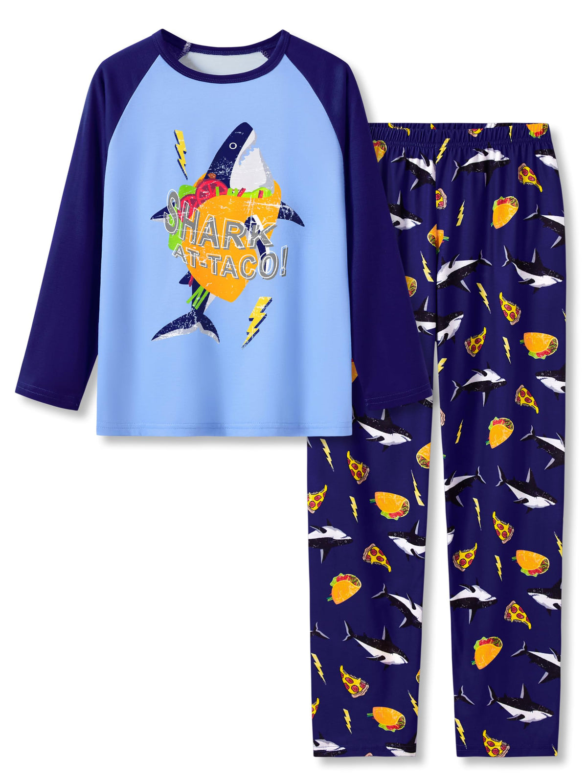 Tebbis Boys Trendy Graphic Long Sleeves & Pants Winter Pajamas Sizes 6-18