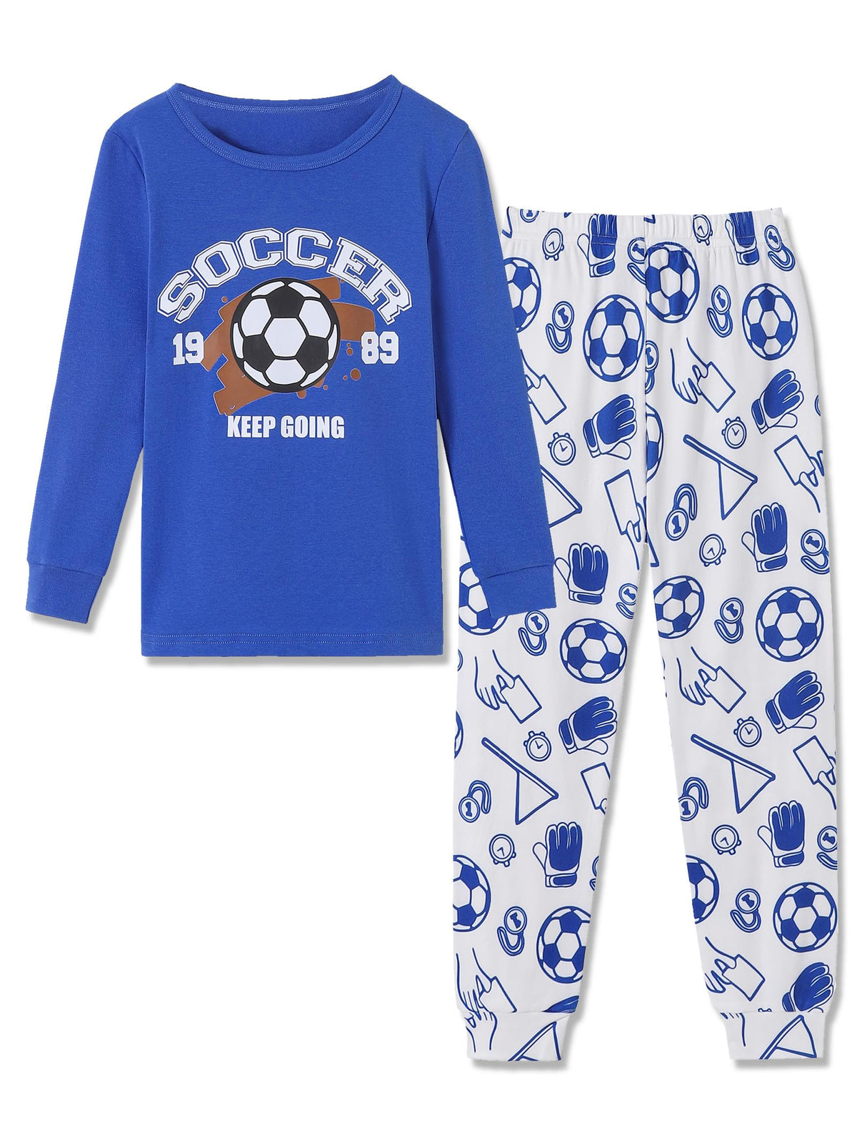 Mikrdoo Boys Cotton Pajamas 2 Pcs Snug Fit Long Sleeve Pj Set 2-14Y
