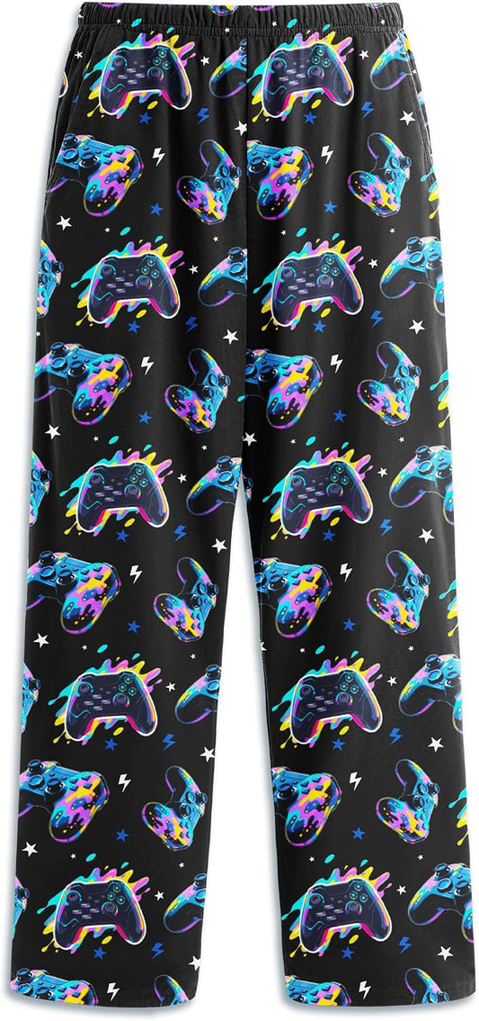 Boys Pajama Pants Soft Pj Bottoms Elastic Waist Lounge Pants Long Sleep Bottoms with Pockets Size 9-14