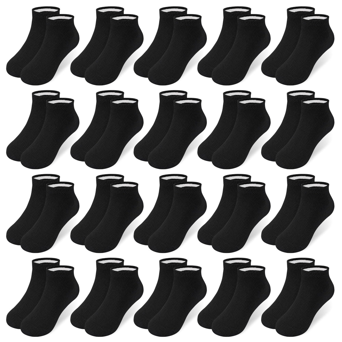20 Pairs Boys Ankle Socks, Unisex Low Cut School Socks Ages 1-14