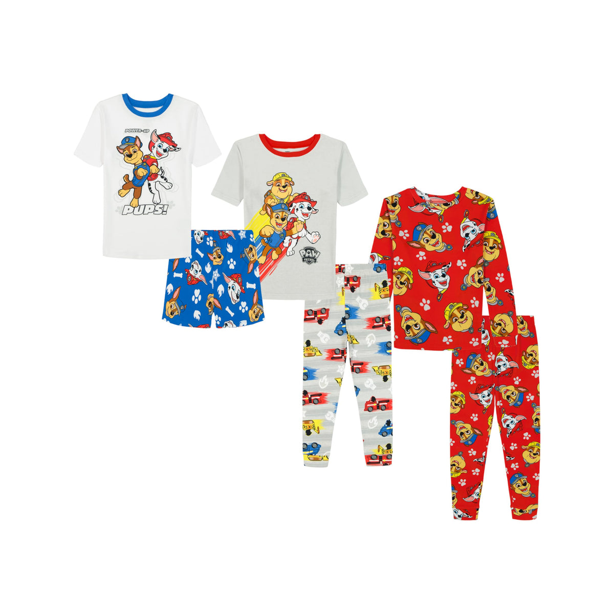 Nickelodeon Boys' Paw Patrol 6-piece Snug-fit Cotton Matching Pajama Set