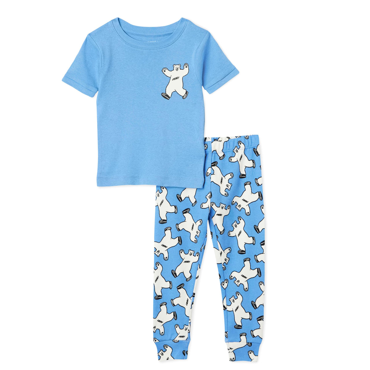 Amazon Essentials Boys' Snug-Fit Cotton Pajama Set, Short-Sleeve T-Shirt and Pants