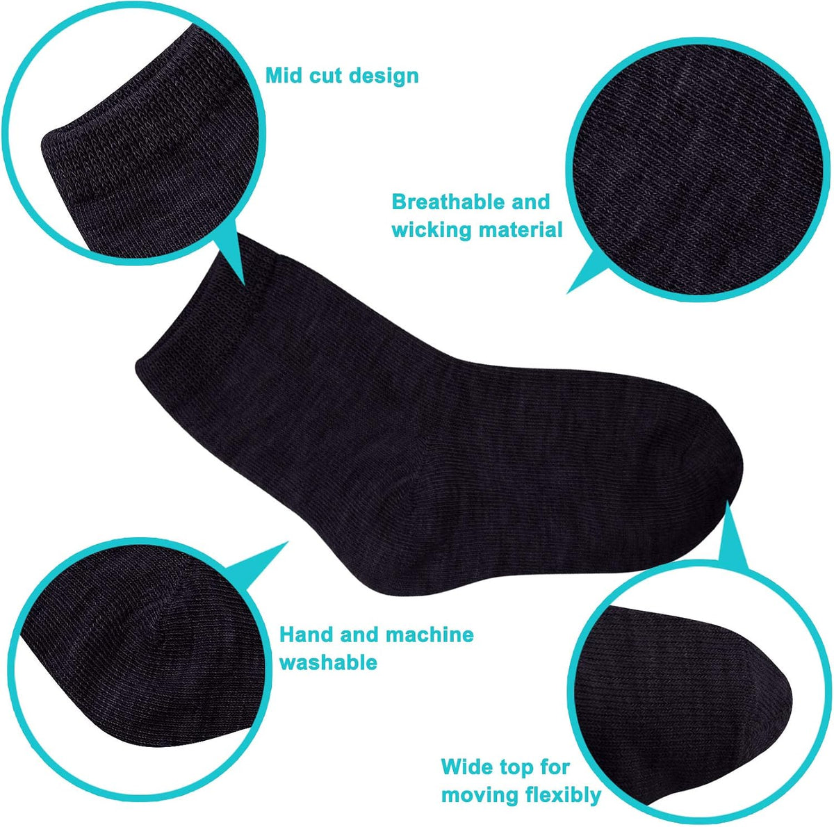 Duufin Toddler Socks 18 Pairs Crew Socks for Toddler Kids Unisex Boys Girls