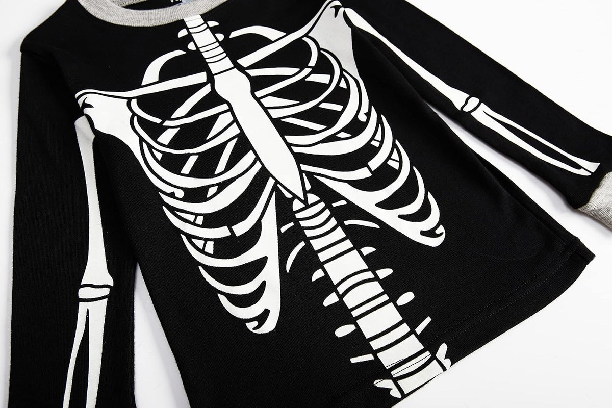 Toddler Boys Skeleton Pajamas Sets Kids Pumpkin Sleepwear Boys Halloween 2 Pcs PJS