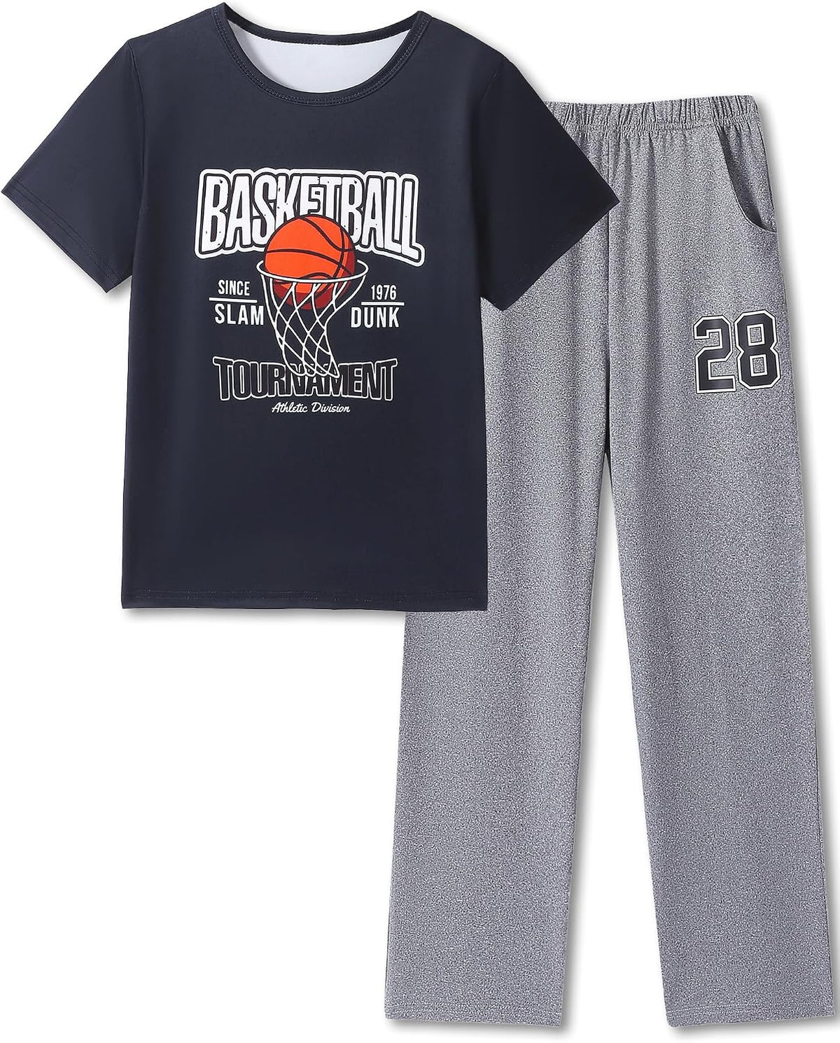 Mikrdoo Boys Pajamas 2 Piece Short Sleeve & Pants Pjs Set Soft Fun Sleepwear for Kids Size 6-16 Years