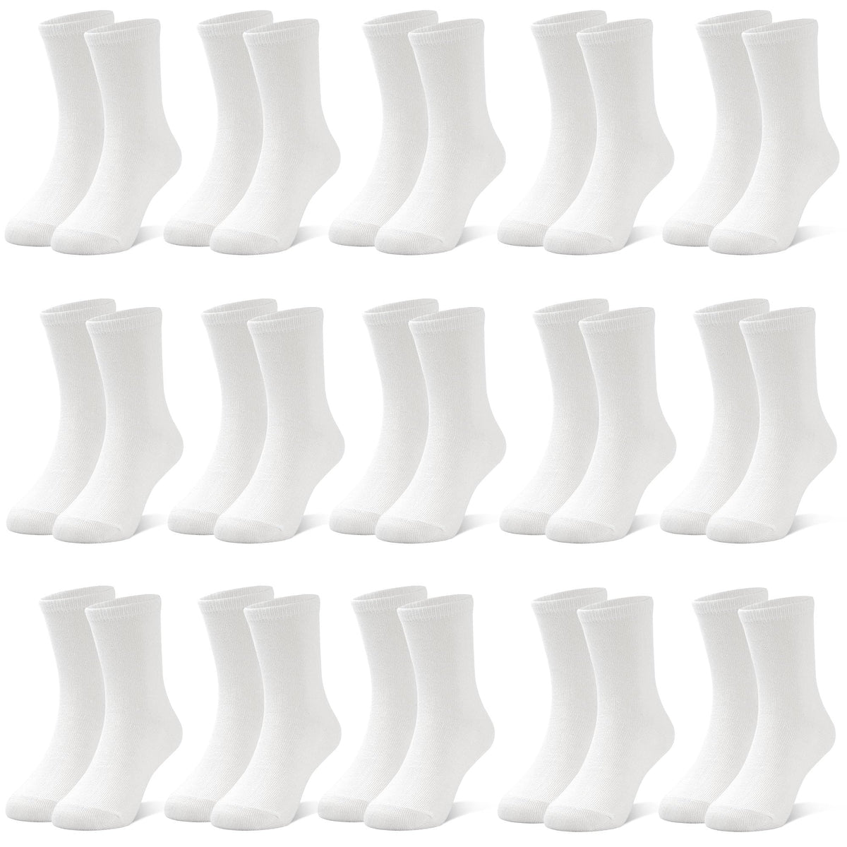 ZERULETS 15 Pairs Kids Socks Toddler Crew School Athletic Socks 1-14 Years