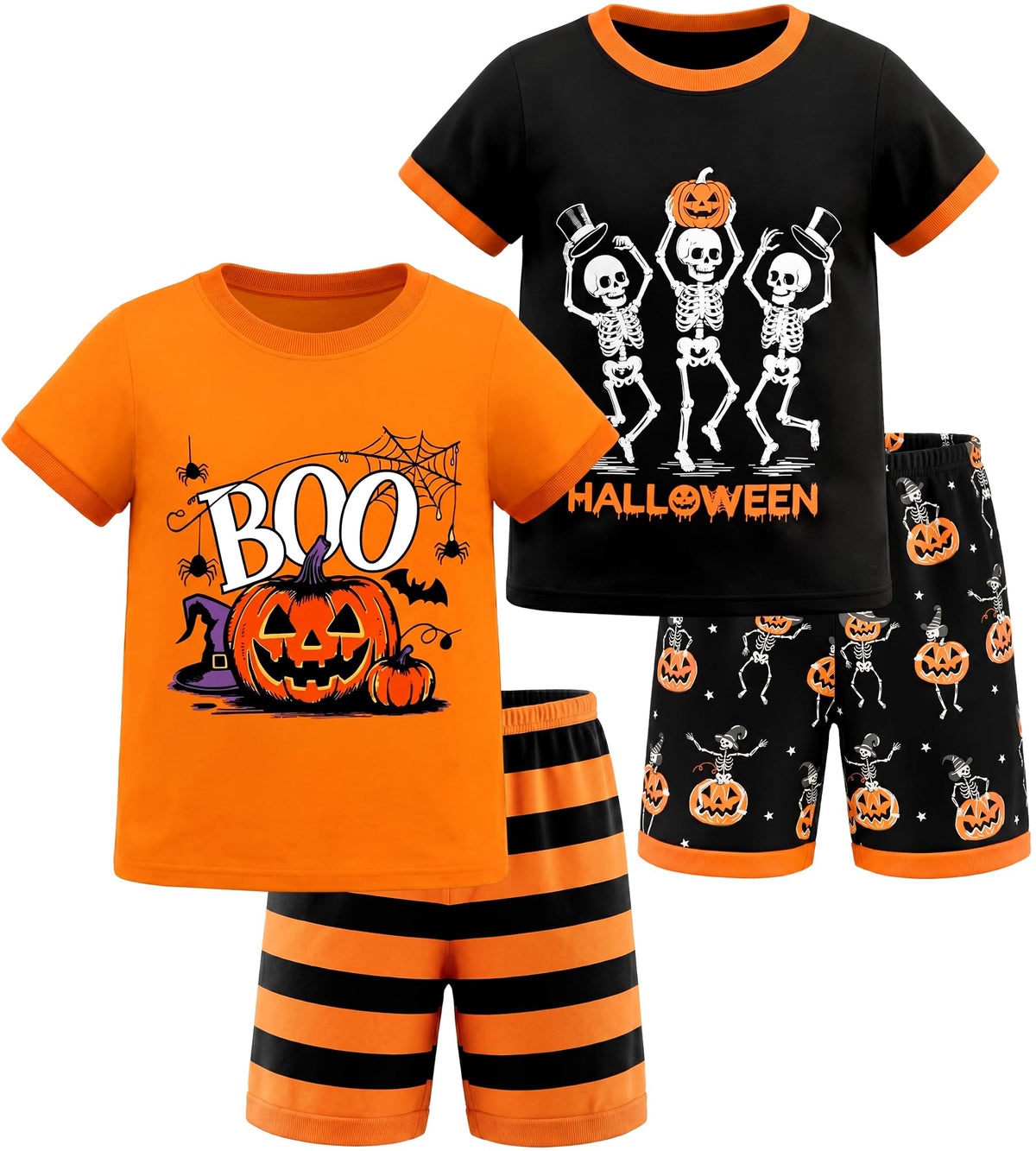 HONGTEYA Cotton Toddler Boys Clothes Kids Outfits Short Sleeve Set For 2-7T