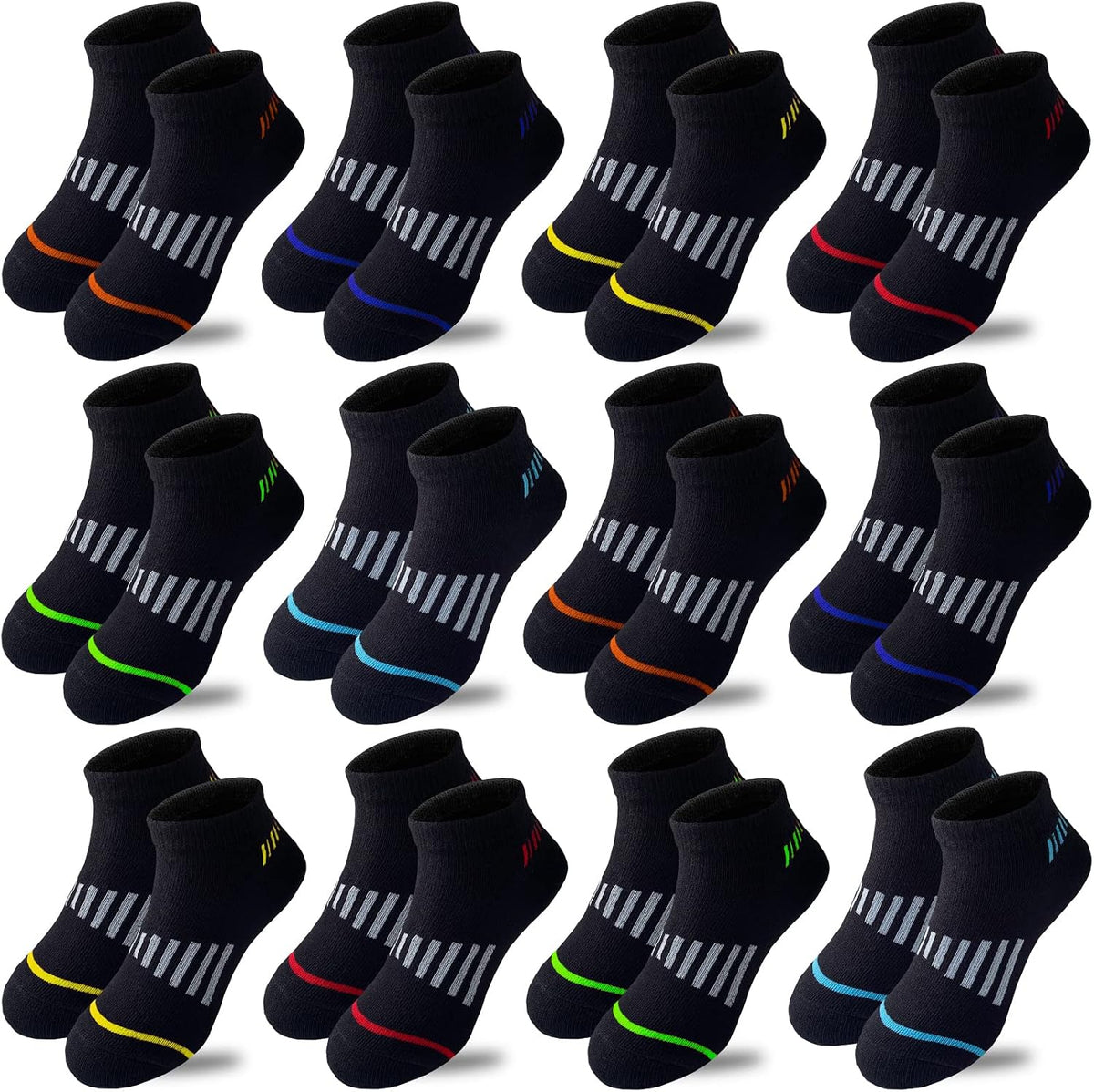 Boys Socks 12 Pairs Kids Low Cut Cotton Socks Sports Ankle Athletic Sock