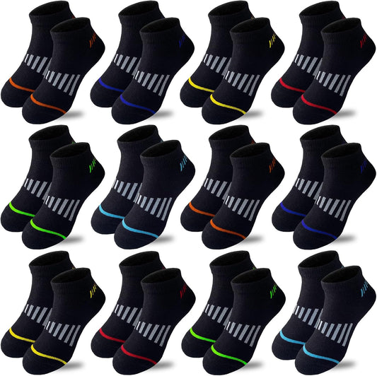 Boys Socks 12 Pairs Kids Low Cut Cotton Socks Sports Ankle Athletic Sock