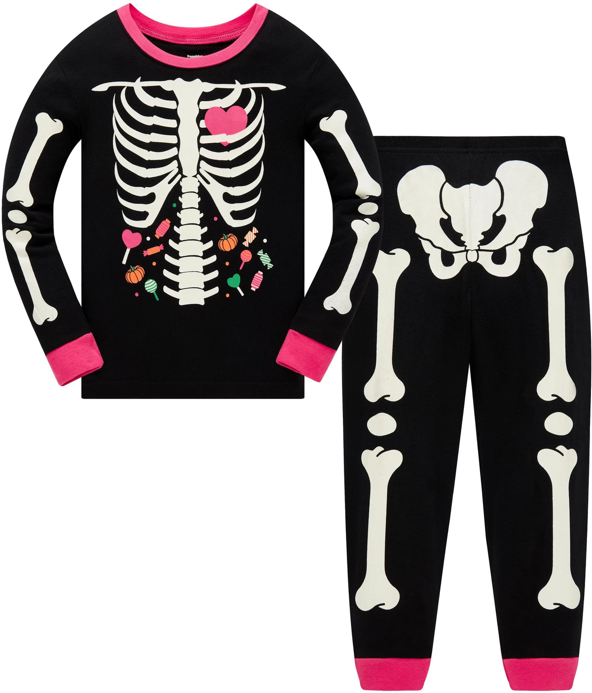 Toddler Boys Skeleton Pajamas Sets Kids Pumpkin Sleepwear Boys Halloween 2 Pcs PJS
