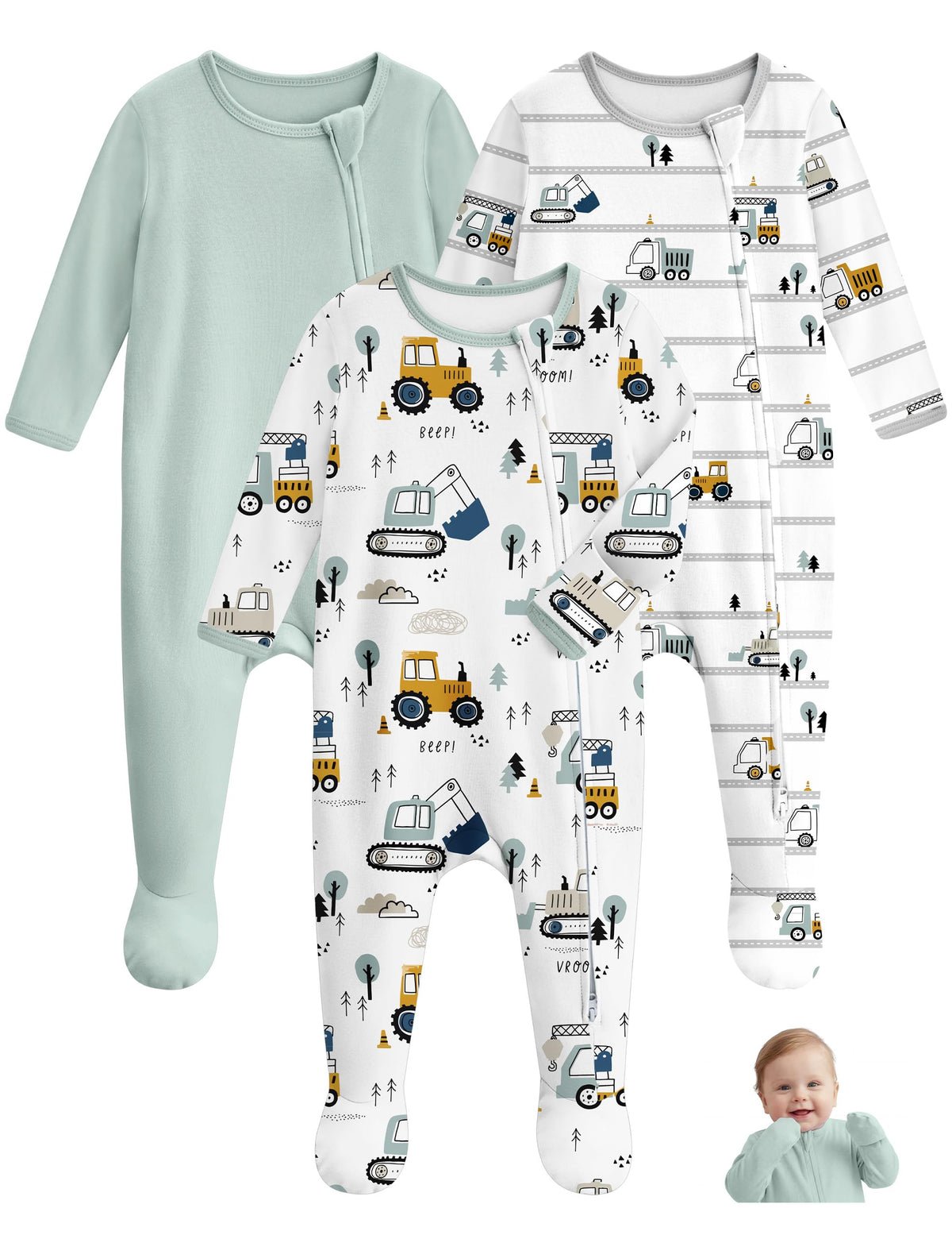 Unnivoll Baby Sleepers 100% Organic Cotton Baby Pajamas Boys Girls Clothes
