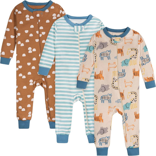 Onesies Brand Baby Boys' 3-pack Snug Fit One-piece Cotton Pajamas