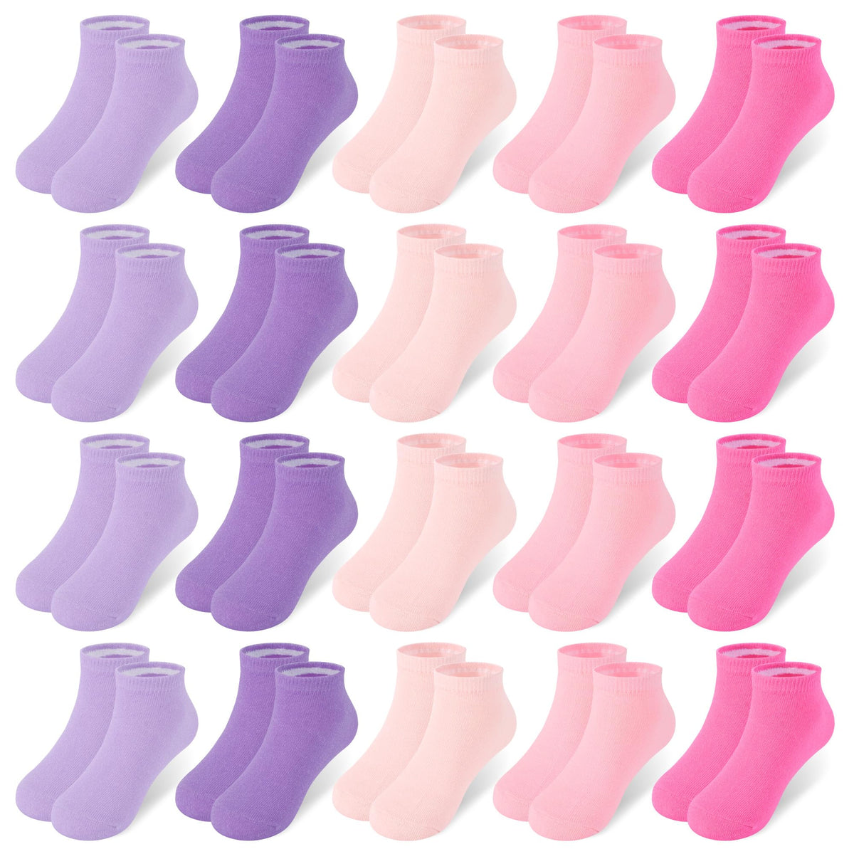 20 Pairs Boys Ankle Socks, Unisex Low Cut School Socks Ages 1-14