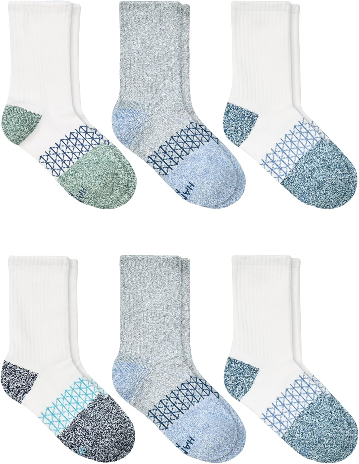 Hanes Boy's Socks, Ankle, Crew, & No Show 6-pack, Absolute Active Cushioned Sports Socks for Boys, Moisture-wicking Athletic