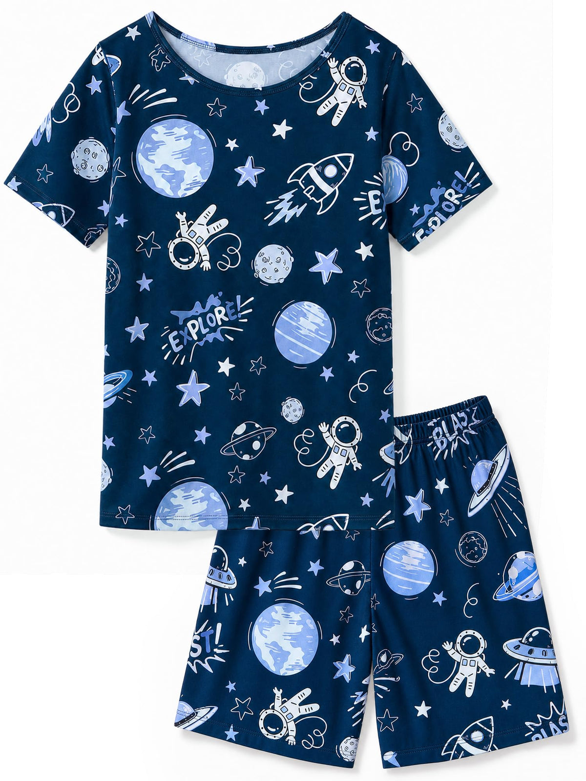 ICOSY Boys Pajamas Set, Soft and Breathable Pjs for Toddler Kids 2-9Y