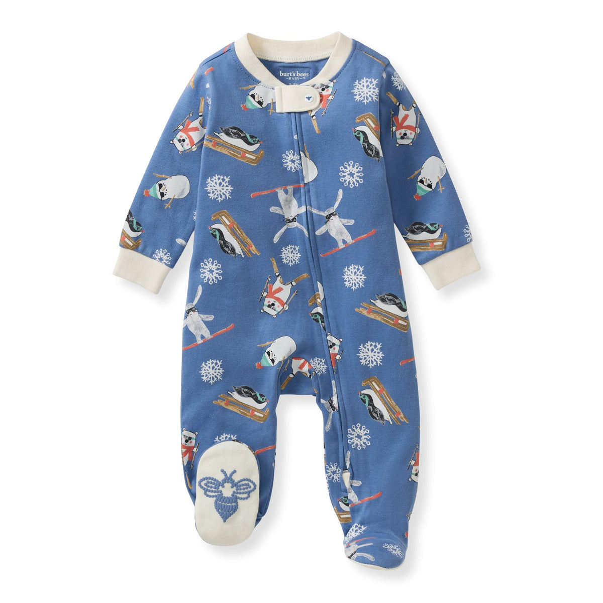 Burt's Bees Baby Boys Footless Pajamas, Sleep and Play Loose Fit, 100% Organic Cotton Soft One-piece PJs, Sizes NB to 6-9 Months
