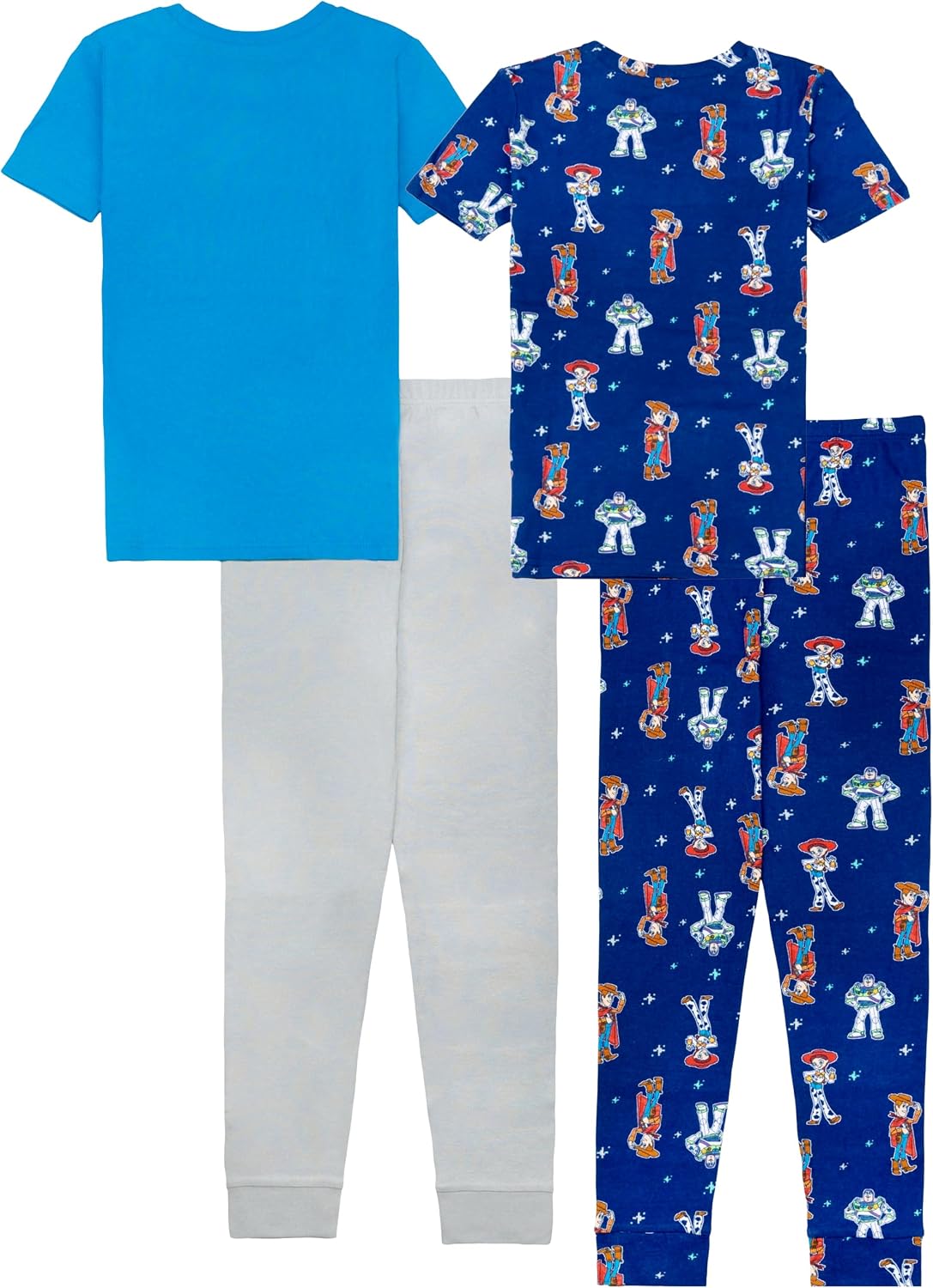Disney Boys' 4-piece Snug-fit Matching Cotton Pajama Set, Soft & Cute for Kids