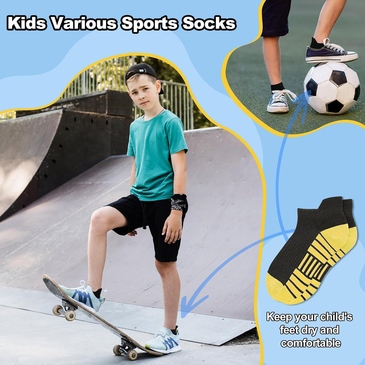 GENTABY 12 Pairs Boys Socks Kids Athletic Ankle Socks for Toddler 1-14Y