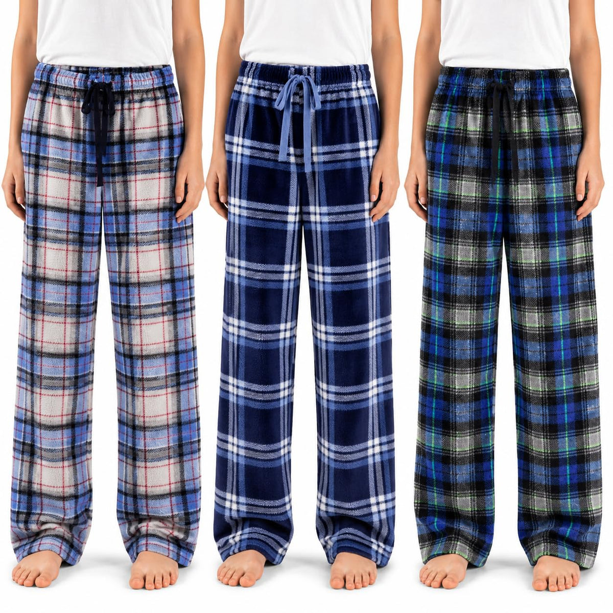 US Angels 3-Pack Boys Pajama Pants - Soft Jersey Knit OR Microfleece PJ Bottoms for Kids - Boys Sleepwear, Size 7-20