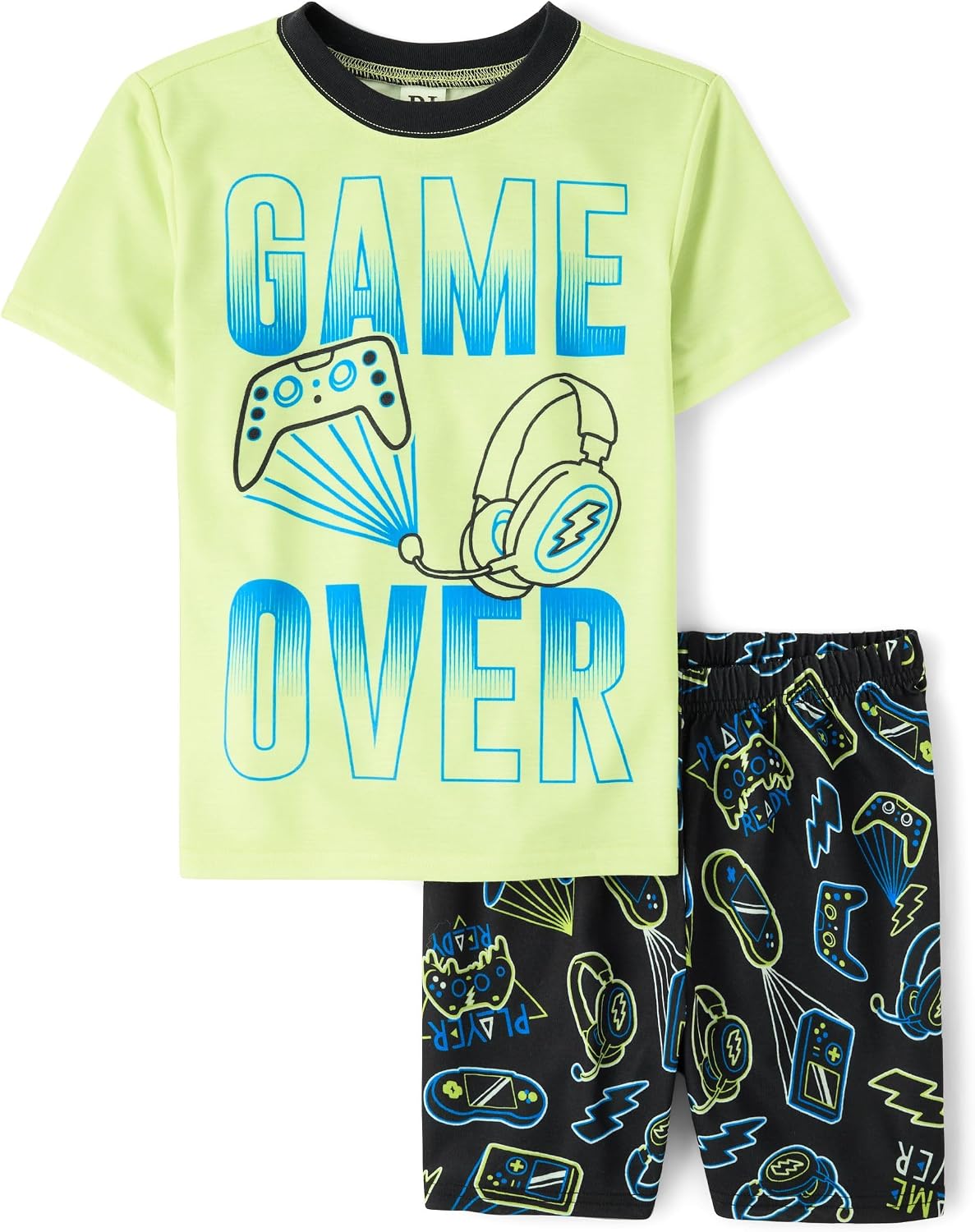 The Children's Place Boys' Sleeve Top and Shorts,2 Piece Pajama Set