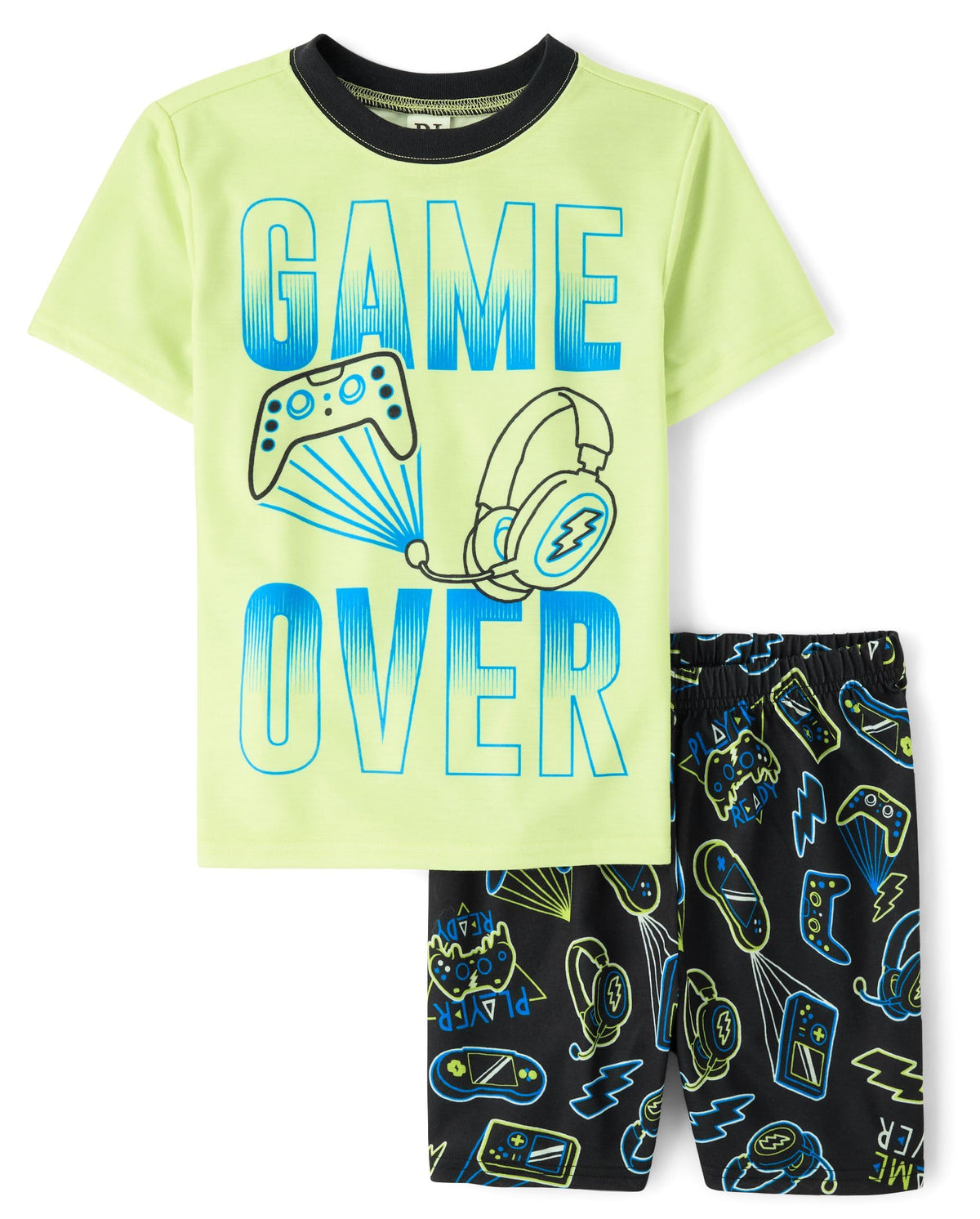 The Children's Place Boys' Sleeve Top and Shorts,2 Piece Pajama Set