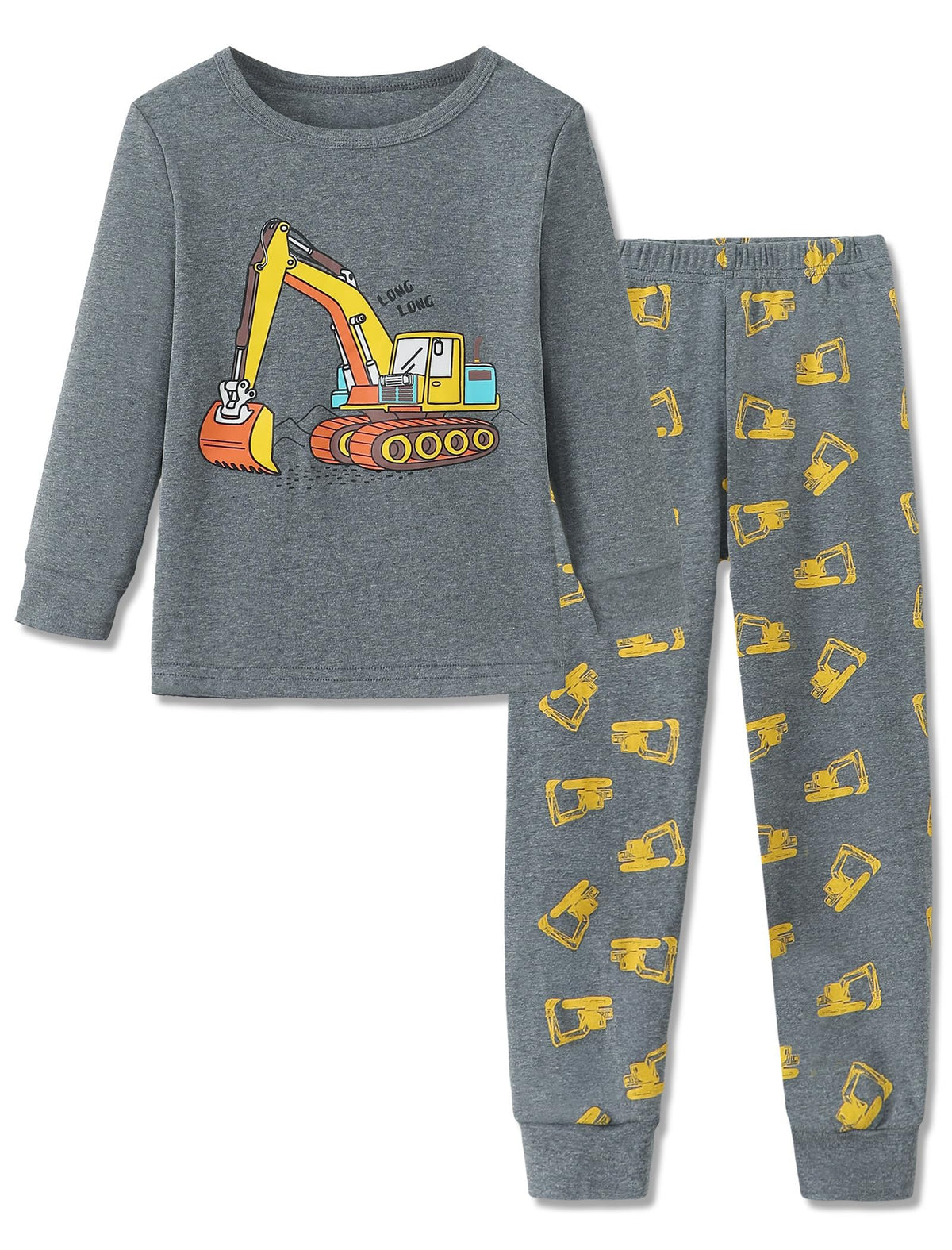 Mikrdoo Boys Cotton Pajamas 2 Pcs Snug Fit Long Sleeve Pj Set 2-14Y